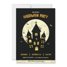 Halloween Party House Black Invitation