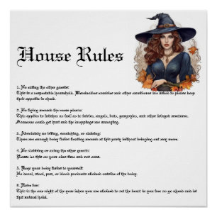 Halloween Party House Rules Poster