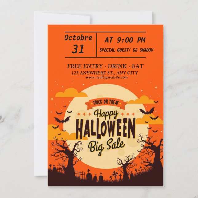  Halloween Party Invitation (Front)