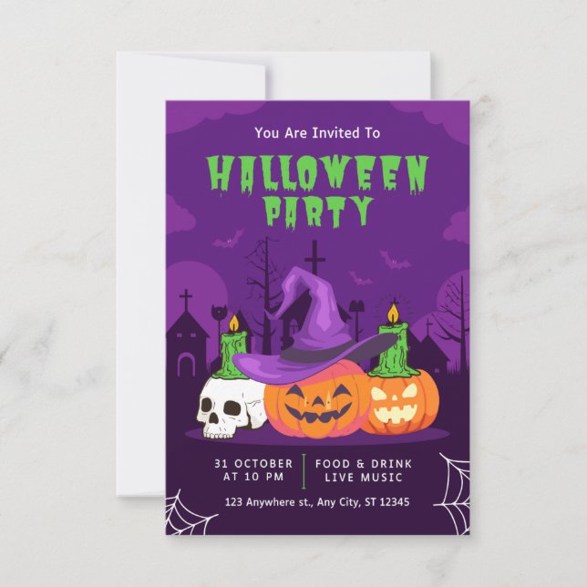 Halloween Party invitation cards (Front)