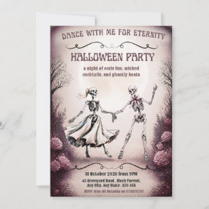 Halloween Party Invitation – Dancing Skeletons