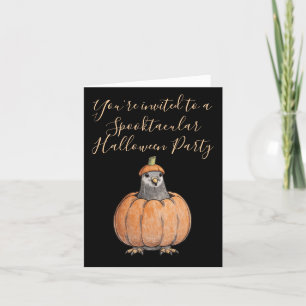 Halloween Party Invitation - Dove in Pumpkin