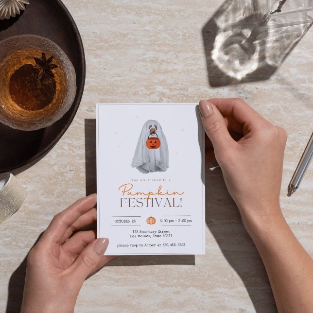 Halloween Party Invitation, ghost dog Invitation (Creator Uploaded)