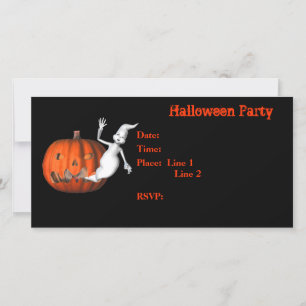 Halloween Party Invitation Ghost Pumpkin Card