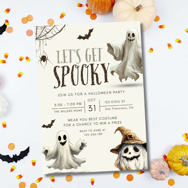Halloween Party Invitation, Ghost Pumpkin Costume Invitation (Creator Uploaded)