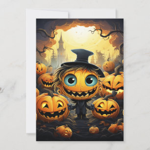 Halloween Party Invitation Happy Pumpkins
