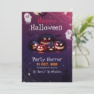 Halloween Party Invitation, Horror Party Halloween Invitation