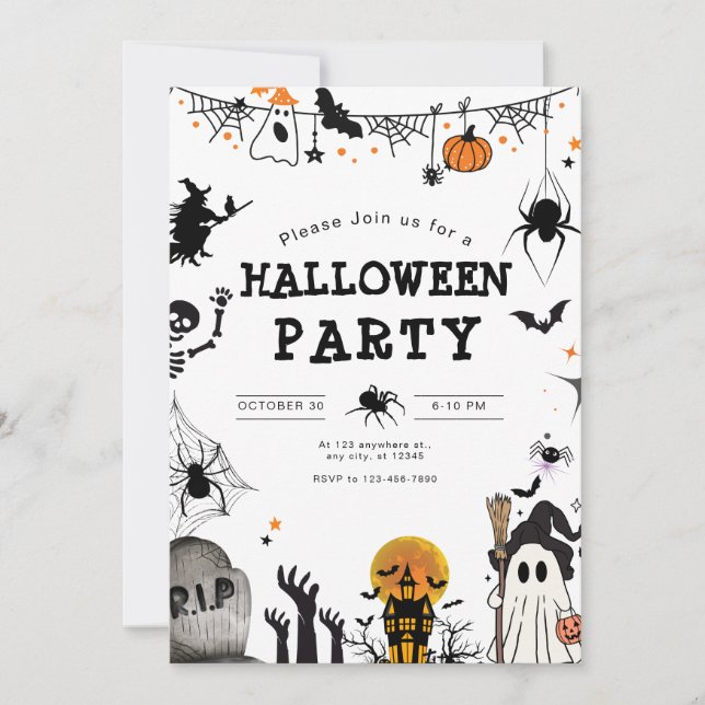 Halloween Party Invitation,Kids Spooky Night Party (Front)
