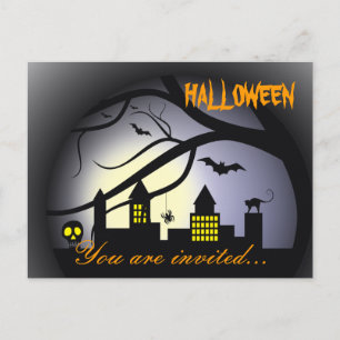 Halloween Party Invitation Postcard