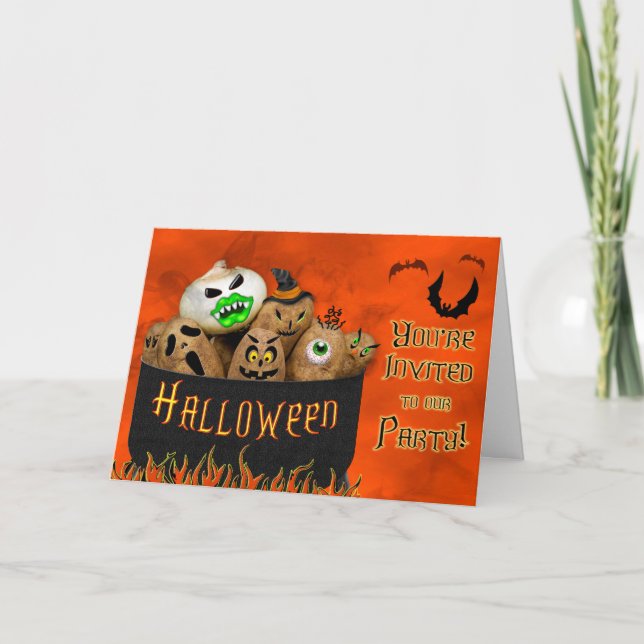 HALLOWEEN - PARTY INVITATION - POTATO - ONION (Front)