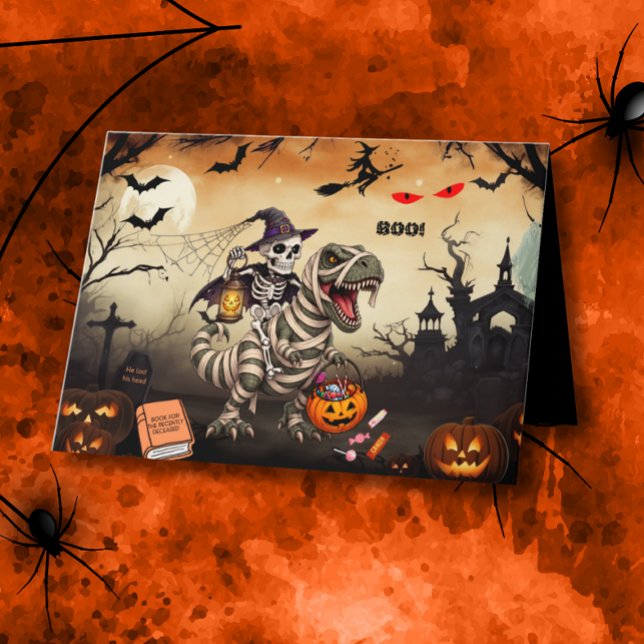  Halloween Party Invitation Skeleton Riding Mummy  (Creator Uploaded)