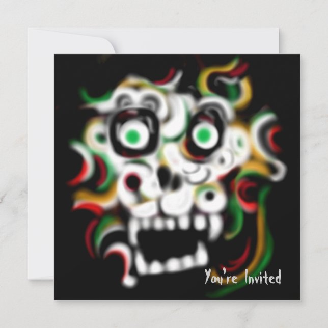 Halloween Party Invitation Skull (Front)