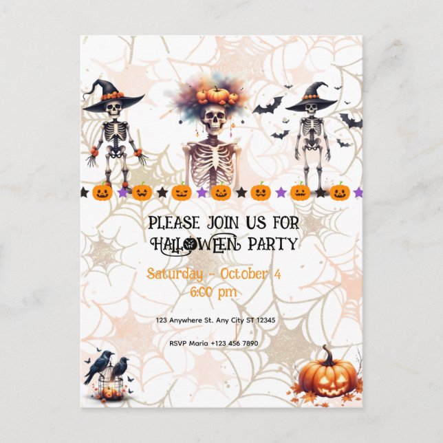  Halloween Party Invitation – Spooktacular Party Postcard (Front)