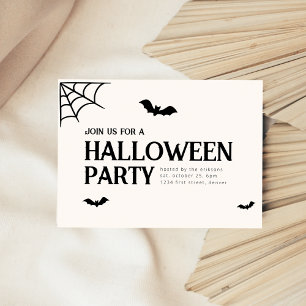 Halloween Party Invitation with Bats