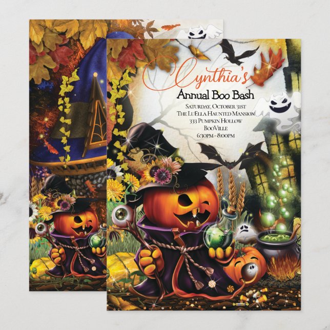 HALLOWEEN PARTY INVITATIONS (Front/Back)