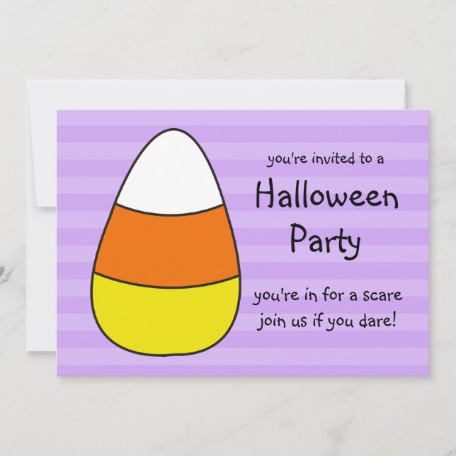 Halloween Party Invitations Giant Candy Corn (Front)
