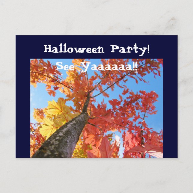 Halloween Party! Invitations Postcards See Yaaaa!! (Front)