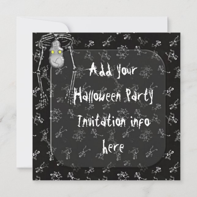 Halloween Party Invitations Skeletons (Front)