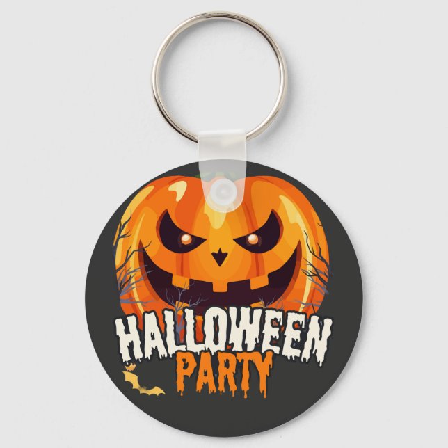 Halloween Party – Jack-o’-Lantern Design Key Ring (Front)
