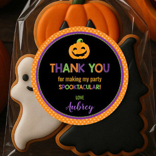 Halloween Party Jack O Lantern Thank You Favour Classic Round Sticker