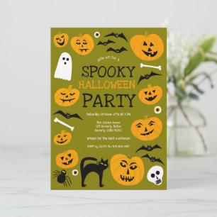 HALLOWEEN PARTY Jack-o-lanterns Cute Custom Invitation