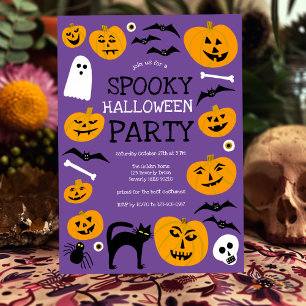 HALLOWEEN PARTY Jack-o-lanterns Cute Custom Invitation