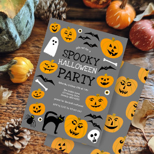 HALLOWEEN PARTY Jack-o-lanterns Cute Custom Invitation