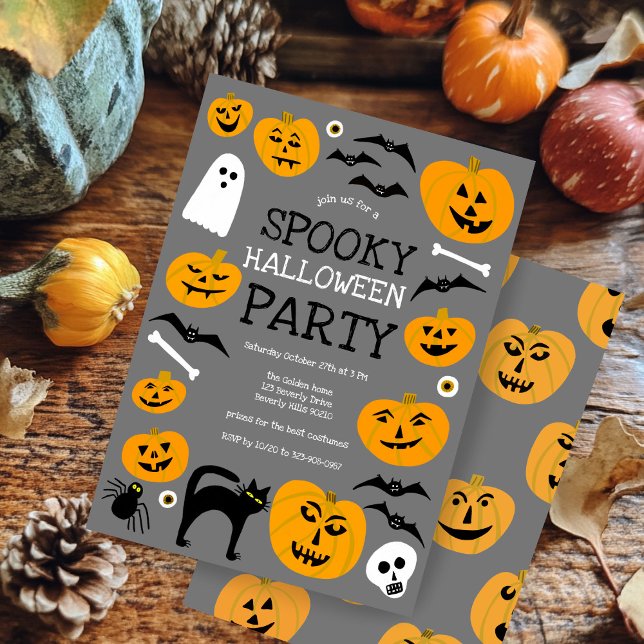 HALLOWEEN PARTY Jack-o-lanterns Cute Custom Invitation (HALLOWEEN PARTY Jack-o-lanterns Cute Custom Spooky Fall Invitation
)