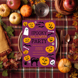 HALLOWEEN PARTY Jack-o-lanterns Cute Custom Invitation