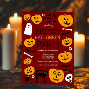 HALLOWEEN PARTY Jack-o-lanterns Cute Custom Invitation