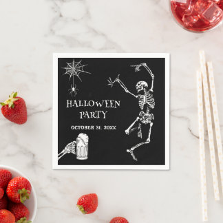 Halloween Party Jump Skeleton Napkin