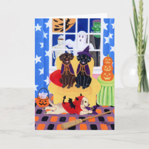 Halloween Party Labradors! Card