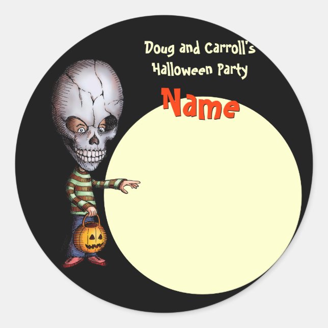 Halloween Party Name Tag - Skull Kid (Front)