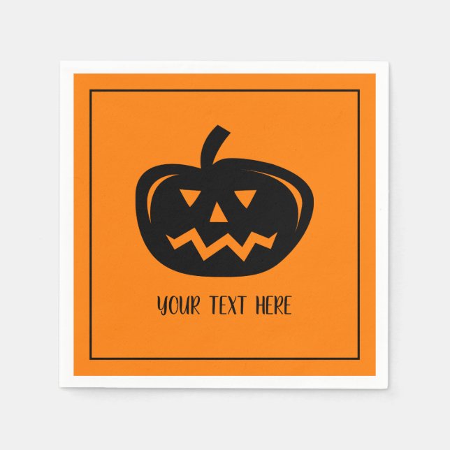 Halloween party napkins with pumpkin head carving (Front)