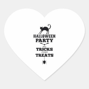 Halloween party no treats just tricks funny shirt heart sticker