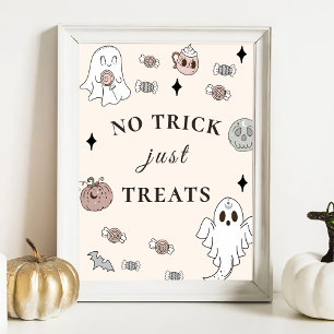 Halloween Party No Trick Just Treats Sign