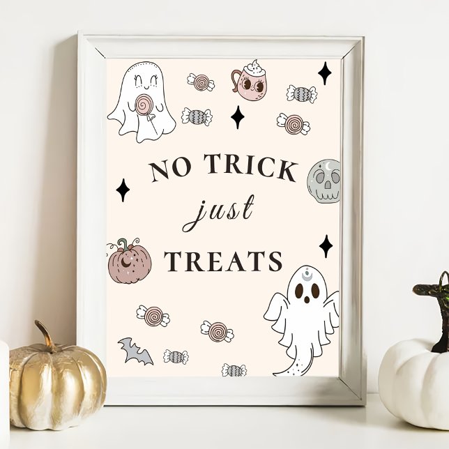 Halloween Party No Trick Just Treats Sign (Creator Uploaded)