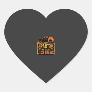 Halloween Party No Tricks Just Treats Design_1 Heart Sticker