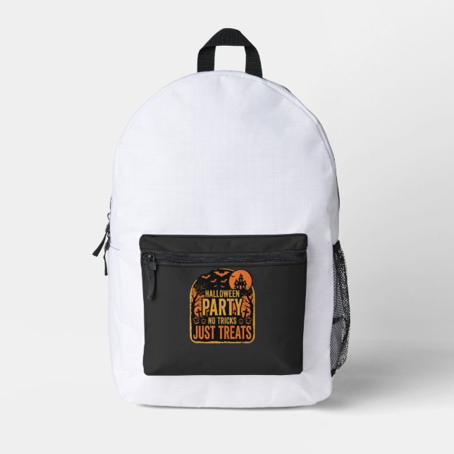 Halloween Party No Tricks Just Treats Design_1 Printed Backpack (Front)