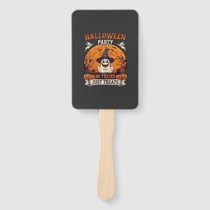 Halloween Party No Tricks Just Treats Ghost Moon P Hand Fan