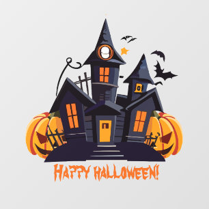 Halloween party orange pumpkin castle