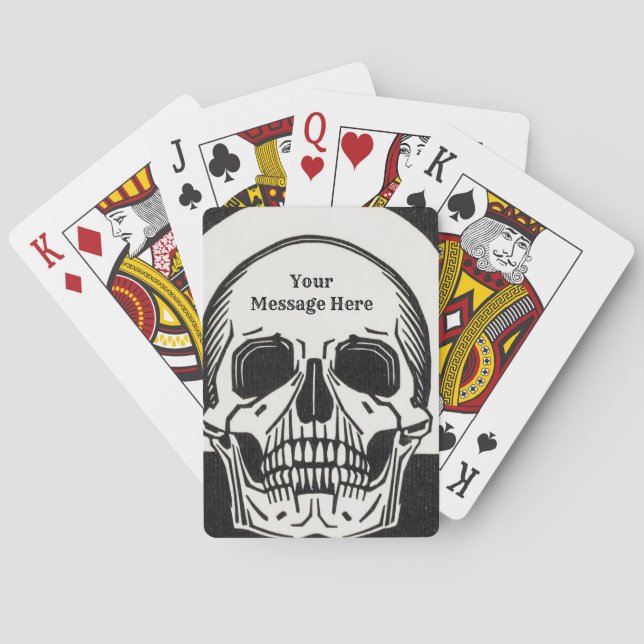 Halloween Party Personalised Skeleton Birthday Playing Cards (Back)