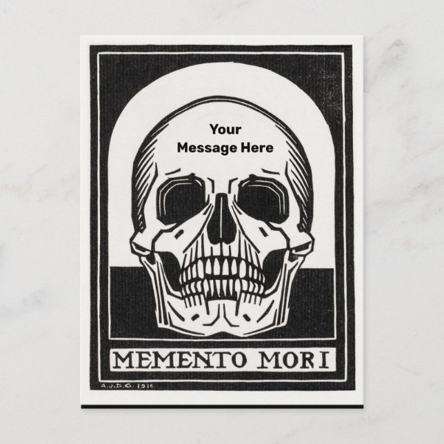 Halloween Party Personalised Skeleton Birthday Postcard (Front)