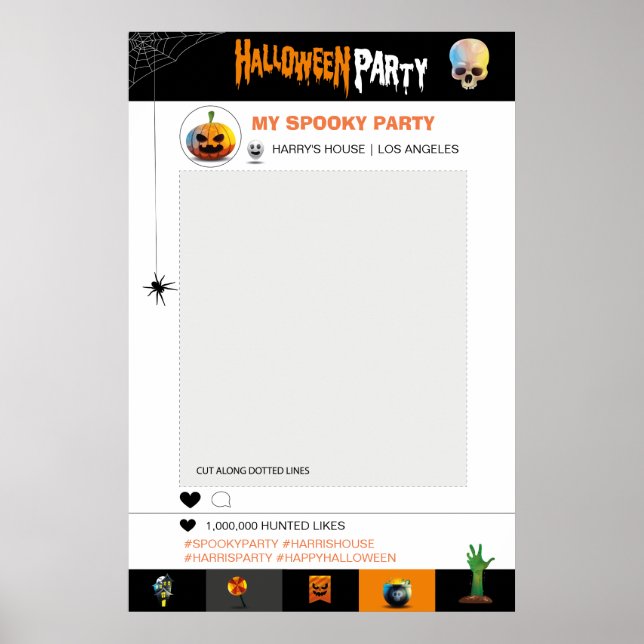 Halloween Party Photo Frame template Poster (Front)