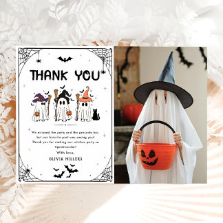 Halloween party photo thank you card