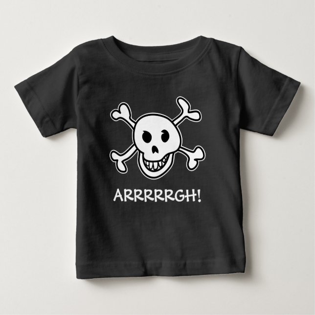 Halloween party pirate skull costume for kids baby T-Shirt (Front)