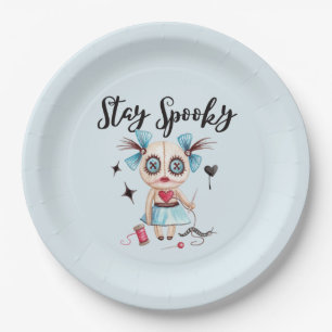 Halloween Party Plates Spooky Voodoo Doll Decor