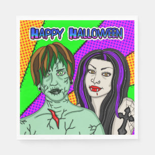 Halloween Party Pop Art zombie Vampire Napkin