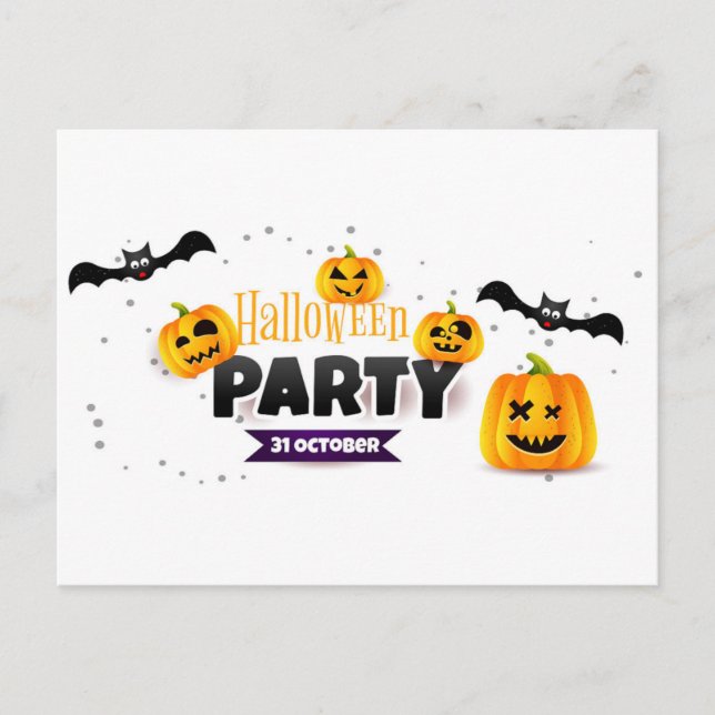 Halloween Party Postcard (Front)