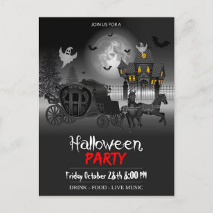Halloween Party Postcard Invitation